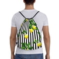 thumbnail image 2 of Kdxio Lemons on Striped Print Drawstring Backpack Bag,Waterproof Draw String Back Sack, Gym Drawstring Bags Swim Bag For Unisex, 2 of 9