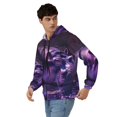 thumbnail image 3 of JUNZAN Purple Hippo In Water Print Men's Zip Up Hoodie Athletic Hoodies Long Sleeve Hooded Sweatshirts With Pockets (S-3XL), 3 of 6