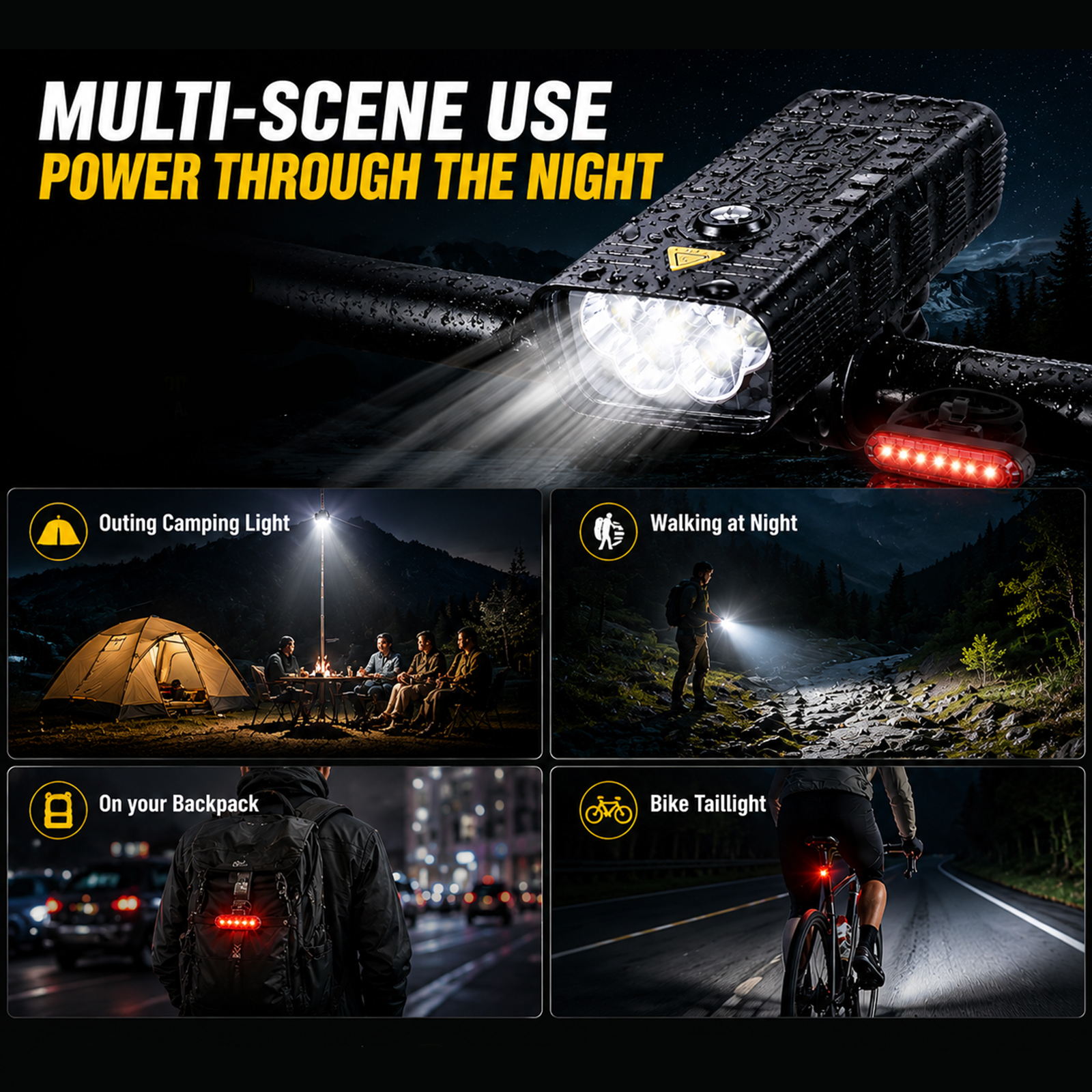 RONY 2000 Lumen Rechargeable Bike Light Set photo 7