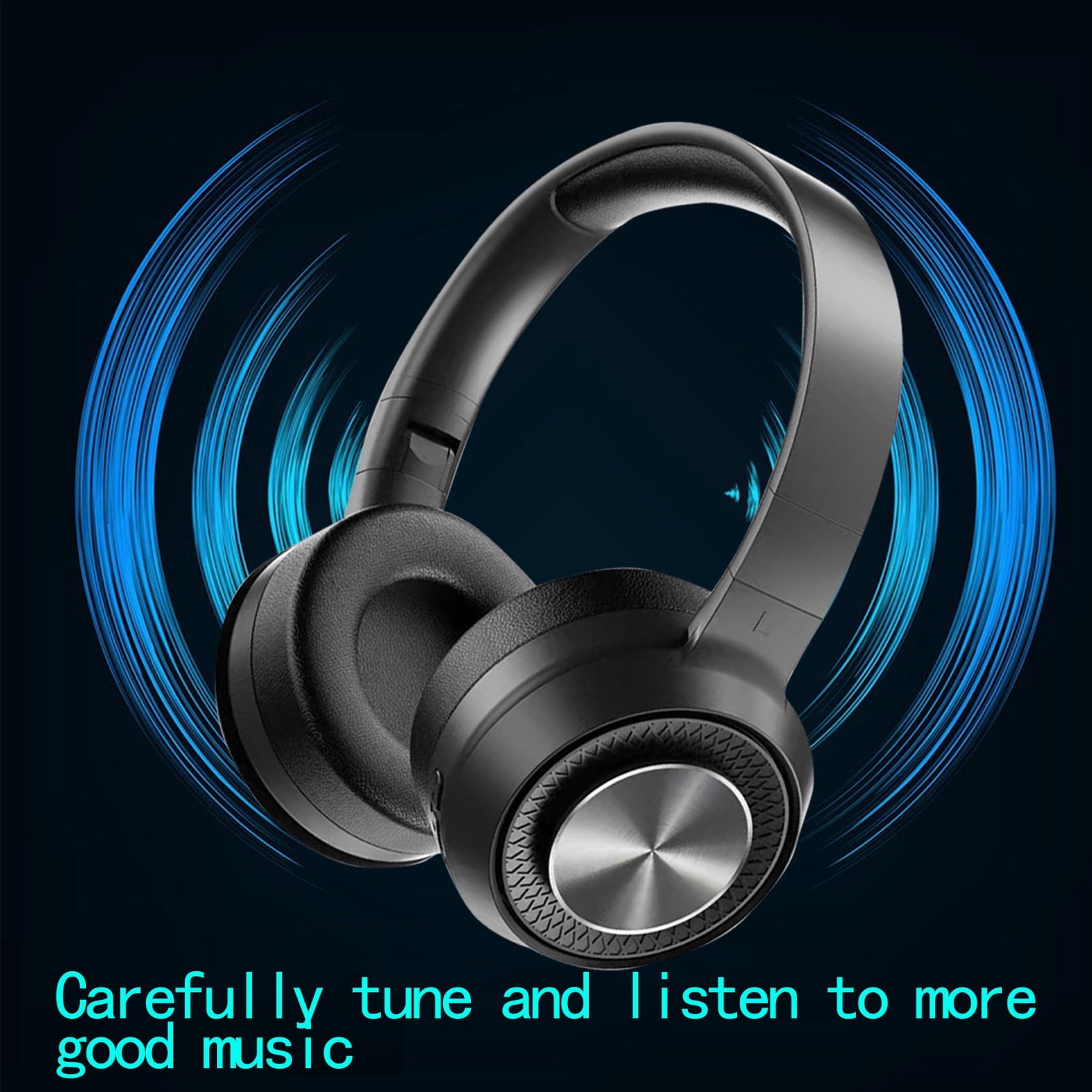 Bluetooth Headphones, Wireless Headphones, Over Ear Noise Cancelling Headphones with Mic, Up To 24 Hours of Battery Life(Black)