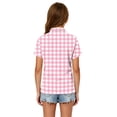thumbnail image 7 of Girls Plaid Polo Shirts Short Sleeve Collared Shirt Kids School Uniform Shirt (3-13Y), 7 of 7