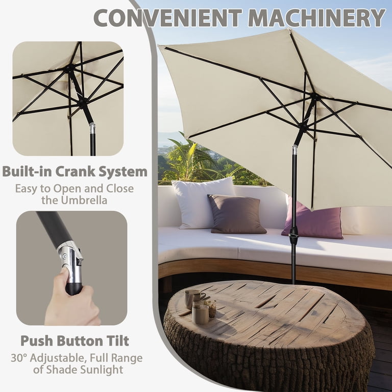 Autlaycil 9ft Patio Umbrella, Off-White Market photo 4