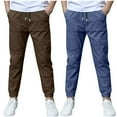 thumbnail image 2 of ATOGUTA Boys Lightweight Track Pants 2 Pack Youth Kids Hiking Active Athletic Pants with Pockets Size 3T-13, Blue, 2 of 6