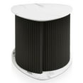 thumbnail image 4 of Furniture of America Talo Fluted Pedestal Triangle Storage End Table, Marble White and Black, 4 of 21
