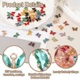 thumbnail image 3 of Uxcell 10Pcs Encanto de Mariposa de Rhinestone Cubic Zirconia Cristal Verde, 3 of 7