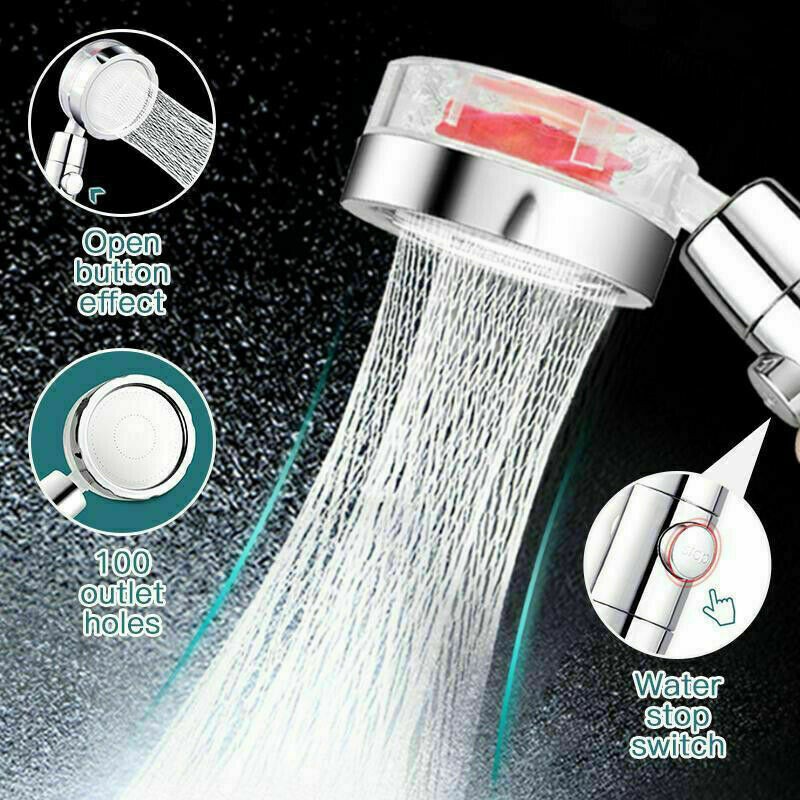 High Pressure 360 ° Rotating Shower Head Bathroom Powerful Water Saving Filter
