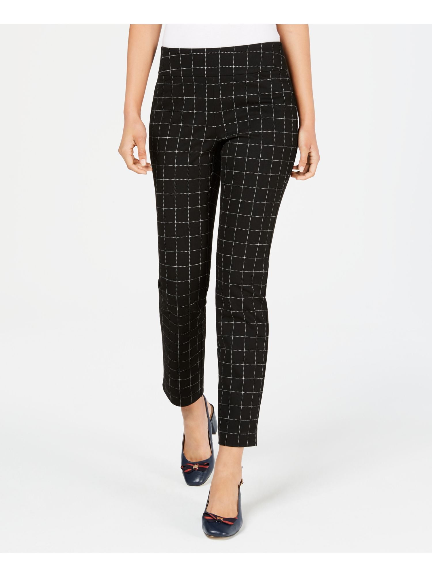 CHARTER CLUB Womens Black Mini Grid Pants Petites Size: 4P - Walmart.com