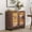 Brown, variant on Modern Sideboard Buffet Cabinet with Glass Doors and Adjustable Shelf Coffee Bar Storage Cabinet for Living Room Kitchen,Brown
