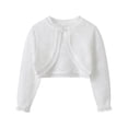 thumbnail image 2 of WQNVRNR Girls Button Cardigan- Long Sleeve Fall Fashion Cute Lightweight Casual Tops White Size 5, 2 of 9