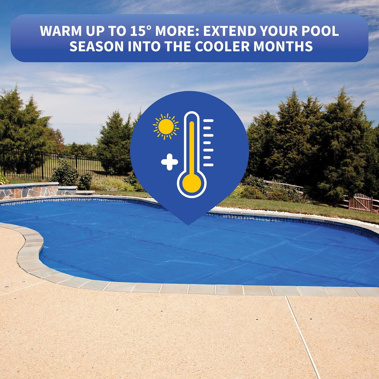 Blue Wave Toile solaire rectangulaire  8 mm pour piscine creusée - Bleue