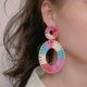 thumbnail image 4 of Pendientes de aro con borla hechos a mano, joyería de moda para mujeres y niñas, 4 of 5