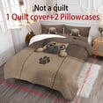thumbnail image 5 of ZIATUBLES 3-Piece Full Size Duvet Cover Set, Soft Bedding Set with Pug Paw Print Print, 1 Duvet Cover and 2 Pillowcases, Zipper Closure, Comfy All-Season Bedroom Bed Linens, 5 of 8