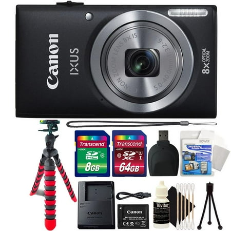 Canon Powershot Ixus 185 / ELPH 180 20MP Compact Digital Camera Black with Top Accessory