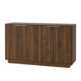 thumbnail image 7 of GZXS 55-Inch Fluted 4-Door Sideboard - Modern Mid-Century TV Stand Storage Cabinet for Living Room, Dining Room - Large Capacity, Easy Assembly, Metal Handles (Dark Wood), 7 of 7