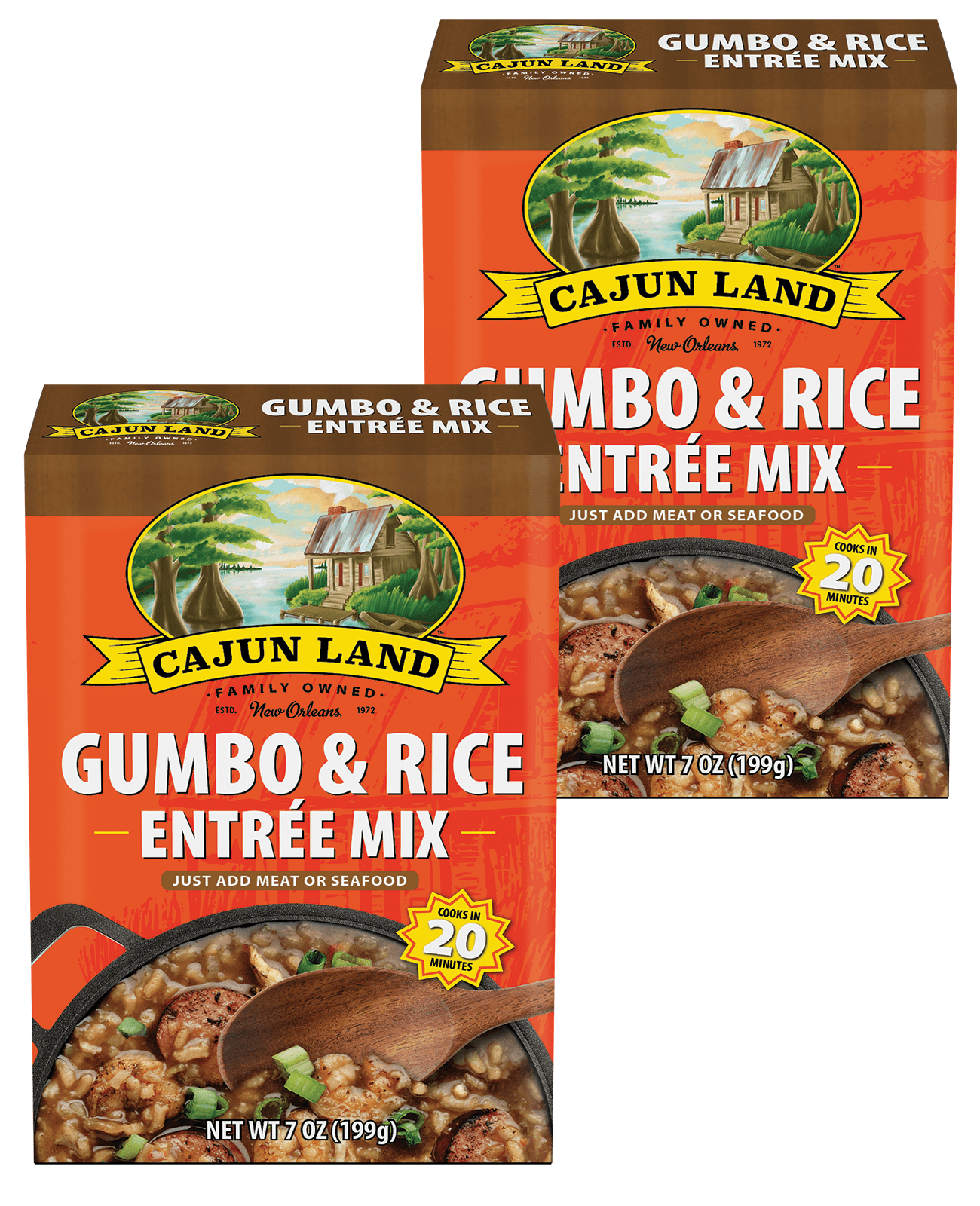 Cajun Land Gumbo & Rice Mix 7 oz Pack of 2
