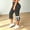 Dark Gray, variant on Women’s Single-Bow Split Flared Capri Pants, High-Rise Waist & Stretch Fit for Fresh Early Dawn Outdoor Morning Jogs Blue L
