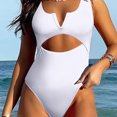 thumbnail image 2 of Traje de baño de una pieza para mujer, traje de baño con control de abdomen, traje de baño push up, bikini con cuello en V para mujer, 2 of 5