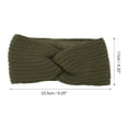 thumbnail image 4 of Unique Bargains 1 Pc Women's Warm Cross Knitted Headband Winter Ear Warmer Head Wraps Light Army Green, 4 of 6