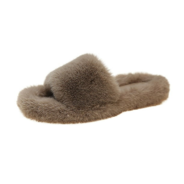 Amzcrzy Zapatos de mujer,Zapatos de mujer,Zapatillas de mujer, Zapatillas de mujer con punta redonda y tacón bajo para primavera y verano 2023, informales, de lana, cálidas, de algodón, para interior