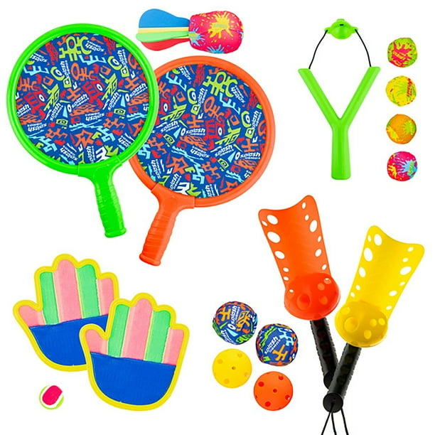 FUN LITTLE TOYS Sports Outdoor Games Set with Scoop Ball Toss, Toss and