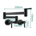 thumbnail image 5 of Black Foldable Kitchen Faucet Three Handles Sink Tap Rotate Folding Spout Brass Wall Mounted Hot Cold Mixer Wash Basin Taps, 5 of 7
