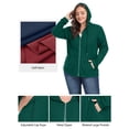 thumbnail image 3 of Gleelist Women's Full Zip Up Hoodie Sweatshirts Plus Size Long Sleeve Oversized Casual Hoodies Sweatshirt Jackets with Pockets(1X-5X), 3 of 8