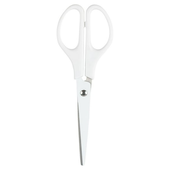 JAM Paper Arts & Crafts Scissors, 6 3/4 in, White, Ergonomic Handle & Stainless Steel Pointed Tip Blades, 1 Pack