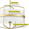 thumbnail image 3 of Modern Gold Chandelier Light 3-Light Drum Shade Pendant Light Fixture for Dining Room, 3 of 7