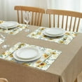 thumbnail image 3 of Rustic Sunflower Placemats Set of 4, Machine Washable Durable Linen Table Mats with Heat Resistant Boho Floral Design Featuring Butterflies, Bees, and Yellow Blooms, 3 of 6