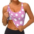 thumbnail image 3 of Fotbe Purple And White Polka Dot Sujetador Deportivo Largo sin Aros para Mujer con Almohadillas y Soporte Medio, Transpirable y Absorbente, Camiseta Tipo Chaleco o Tank Top-Medium, 3 of 8