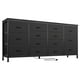 thumbnail image 3 of Cómoda Recibidor con 14 Cajones, Soporte TV 63" y Tomas de Corriente – Mueble Multiusos - Tapizado en tela y cuero negro, 3 of 8