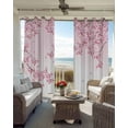 thumbnail image 4 of Cherry Blossom Blackout Curtains, Light Blocking Print Window Curtains, Gradient Tree Pink Flower Plant Thermal Insulated Window Drapes for Living Room Kitchen Cafe 2 Panels, 84"W x 63"L, 4 of 9