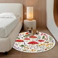 thumbnail image 2 of Spring Red Mushroom Round Area&nbsp;Rug 7ft Country Farm Watercolor Colorful Flower Green Leaf Non-Slip&nbsp;Washable Circle Rugs Soft Felt Indoor Floor Mat for Bedroom Kitchen Living Room Bathroom, 2 of 9