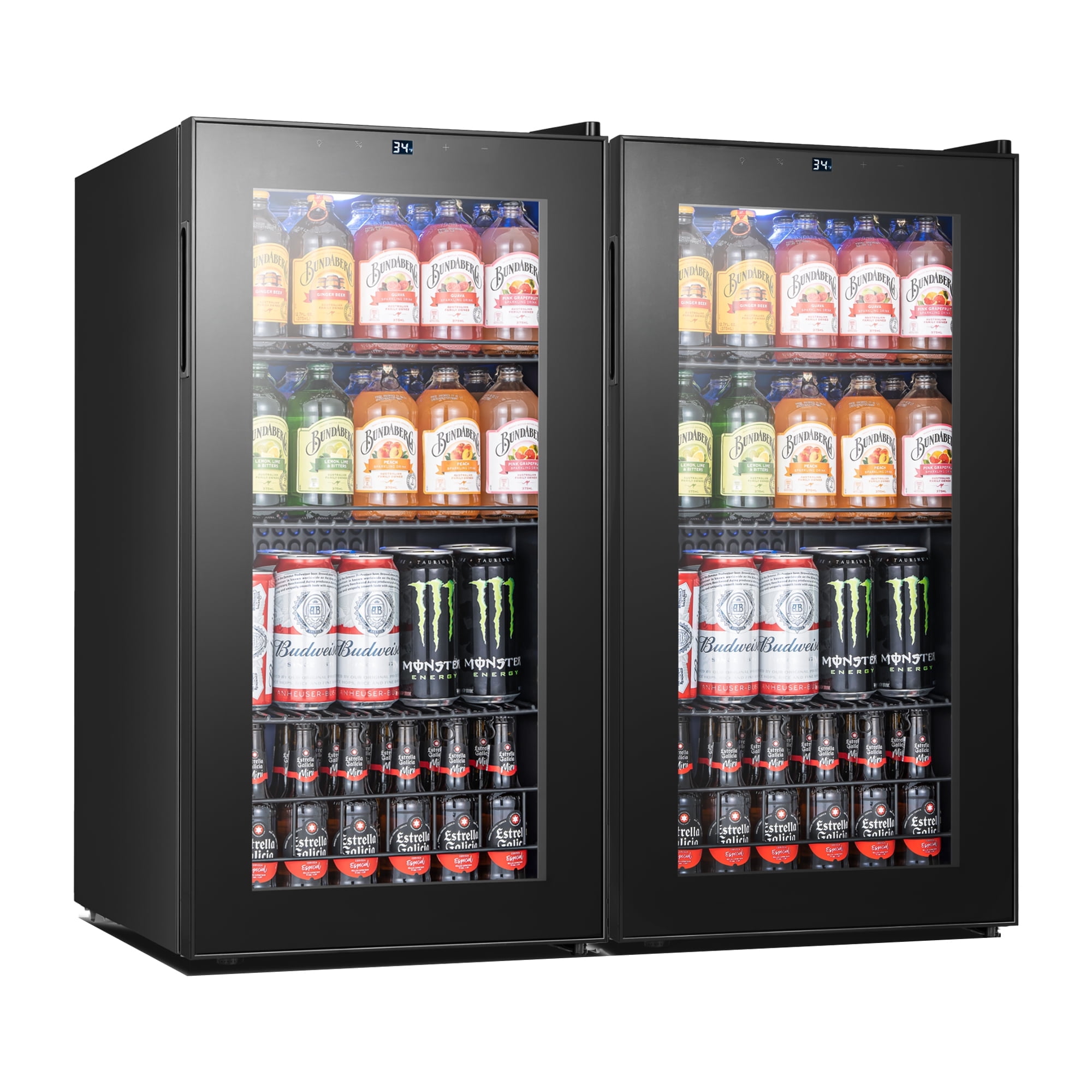 Yeego 232 Can Beverage Refrigerator, Beverage Cooler with Glass Door for Office/Bar/Home, 2 Pack