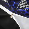 thumbnail image 4 of Erosebridal Speed Sports Car Twin Bedding for Kids Boys, Neon Blue Honeycomb Duvet Cover Set, Black Reversible, 1 Duvet Cover and 1 Pillowcase (No Comforter), 4 of 5
