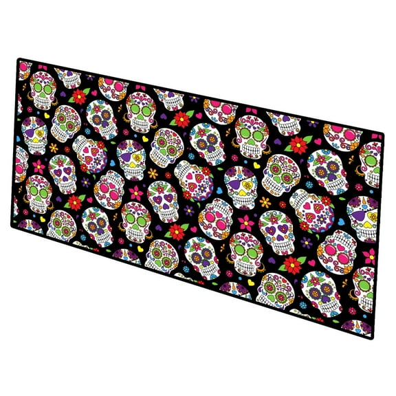 Day of the Dead Black Indoor or Outdoor Runner Mat 28x58