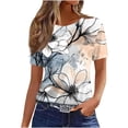 thumbnail image 5 of NSLGXD T-shrits for Women Dressy Casual Round Neck Short Sleeve Tops Boho Graphic Tees Lightweight Work Tshirts S-2XL Red Tops, 5 of 5