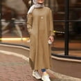 thumbnail image 2 of Women's Long Sleeve Button Down Abaya Casual Dress Dubai Outfits, 2 of 2