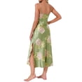 thumbnail image 3 of INSPIRE CHIC Women's Floral Satin Nightgowns Camisole Sleepwear Spaghetti Straps Nightshirt Silky Long Pajama Dress M Green, 3 of 6
