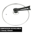 thumbnail image 4 of Frying Pan Lid for 11 inch Cookware, DIIG Tempered Glass Replacement Glass Pan Cover for 11 inches Cookware, Skillets, Stainless Steel Pans &Pots, Upstanding Handle, 28cm, 4 of 9