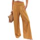 thumbnail image 1 of Txlixc Pantalones Largos Sueltos de Verano para Mujer, Pantalones de Pierna Ancha de Playa Fruncidos de Cintura Alta de Color Sólido Estilo Ocio con Bolsillo para Mujer Txlixc Estilo de ocio, 1 of 5