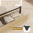 thumbnail image 5 of ChaoLink Queen Bed Frame with Rattan Headboard, Platform Bed Frame, Mid Century Bed Frame with 2 Storage Drawers, Large Under-Bed Space, No Box Spring Needed, Easy Assembly, 5 of 7