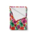 thumbnail image 2 of Botanical Soft Flannel Fleece Blanket, Exotic Watercolor Blooms Hibiscus in Tropical Tones Summer Holiday Petals Artwork, Cozy Plush for Indoor and Outdoor Use, 70" x 90", Multicolor, by Ambesonne, 2 of 6