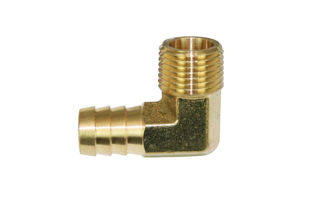 Moroso 22736 90-Degree Brass Fitting 1/2 in.NPT to 5/8 in. Barb Hose Sold Indivi