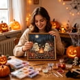 thumbnail image 3 of Halloween Diamond Art Kits for Adults, Spooky and Cute Halloween Theme 5D Diamond Art Painting for Beginners, Full Drill Round Gem Painting, for Home Wall Decor 7.8 x 7.8 inch, 3 of 9