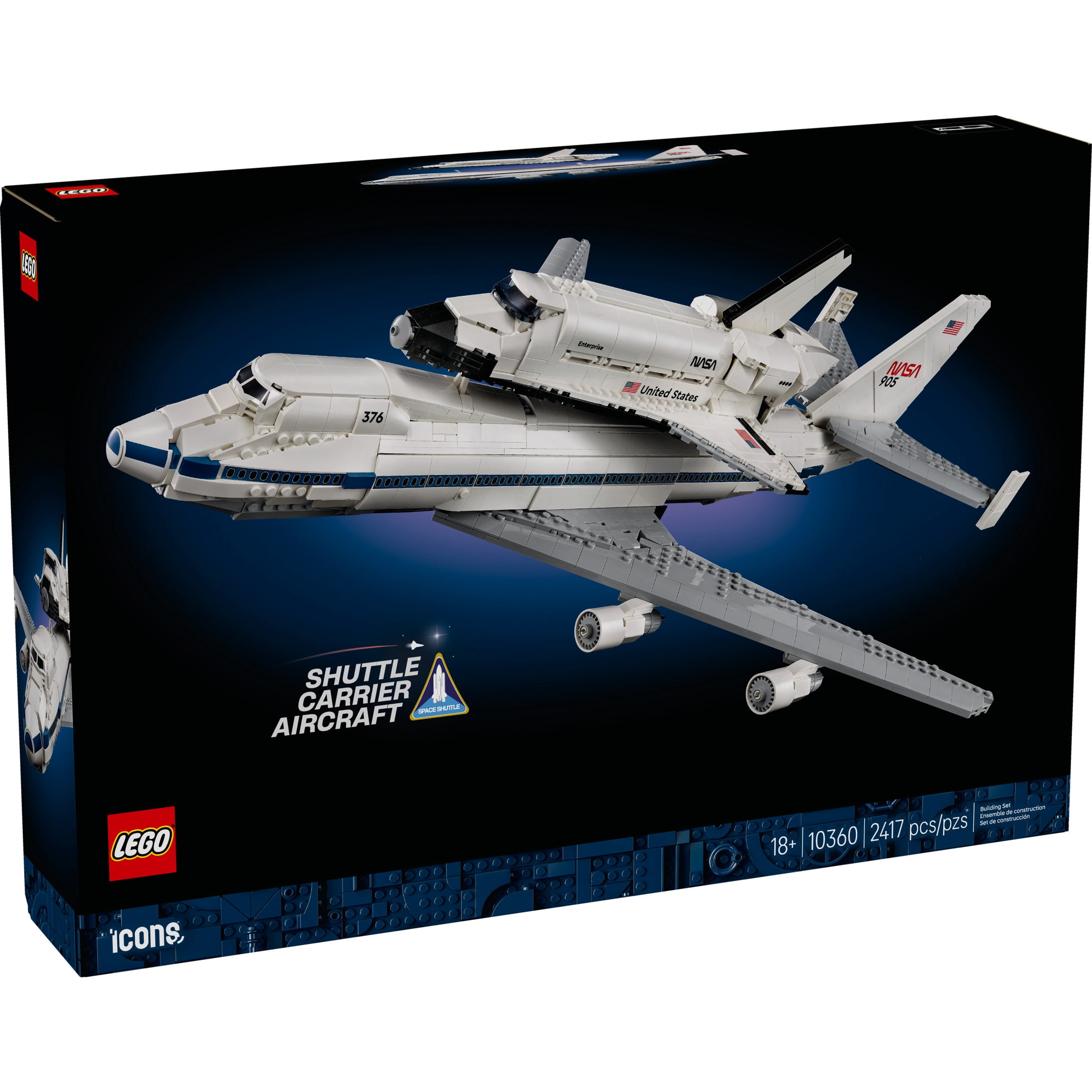 LEGO Icons Shuttle Carrier Aircraft Building Set for Adults - Spaceship & Airplane Model Kit for Adults, Ages 18+ - Air & Space Decor - Gift Idea for Men & Women - 10360