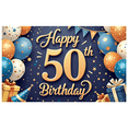 thumbnail image 2 of Golden Design Birthday Banner Balloon Decoration Happy Birthday Event Backdrop Gift Box for Birthday Party Celebration Indoor Decoration, 2 of 7