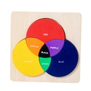 Wood Three Color Montessori Toys Wooden Blocks Jigsaw Puzzle Preschool Color Game