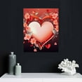 thumbnail image 4 of Creowell  16x20 in/12x16 in Vintage Stripes Love Hearts Valentine'S Day Flowers Canvas Wall Art Print Gallery Wrap Home Decor Pictures For Living Room Bedroom, 4 of 4