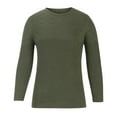 thumbnail image 4 of Fall Shirts for Men Casual Solid Round Neck Pullover Long Sleeve Sweater Slim Fit Bottoming Knit Top, 4 of 6